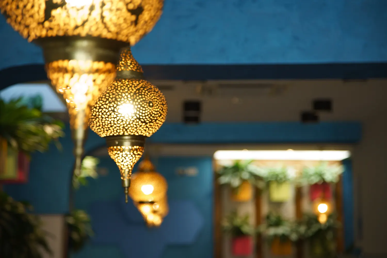 Dettaglio di lampade marocchine sospese