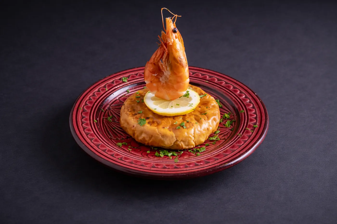 Bastila marocchina di pesce con gambero e limone — La Maison Bleue